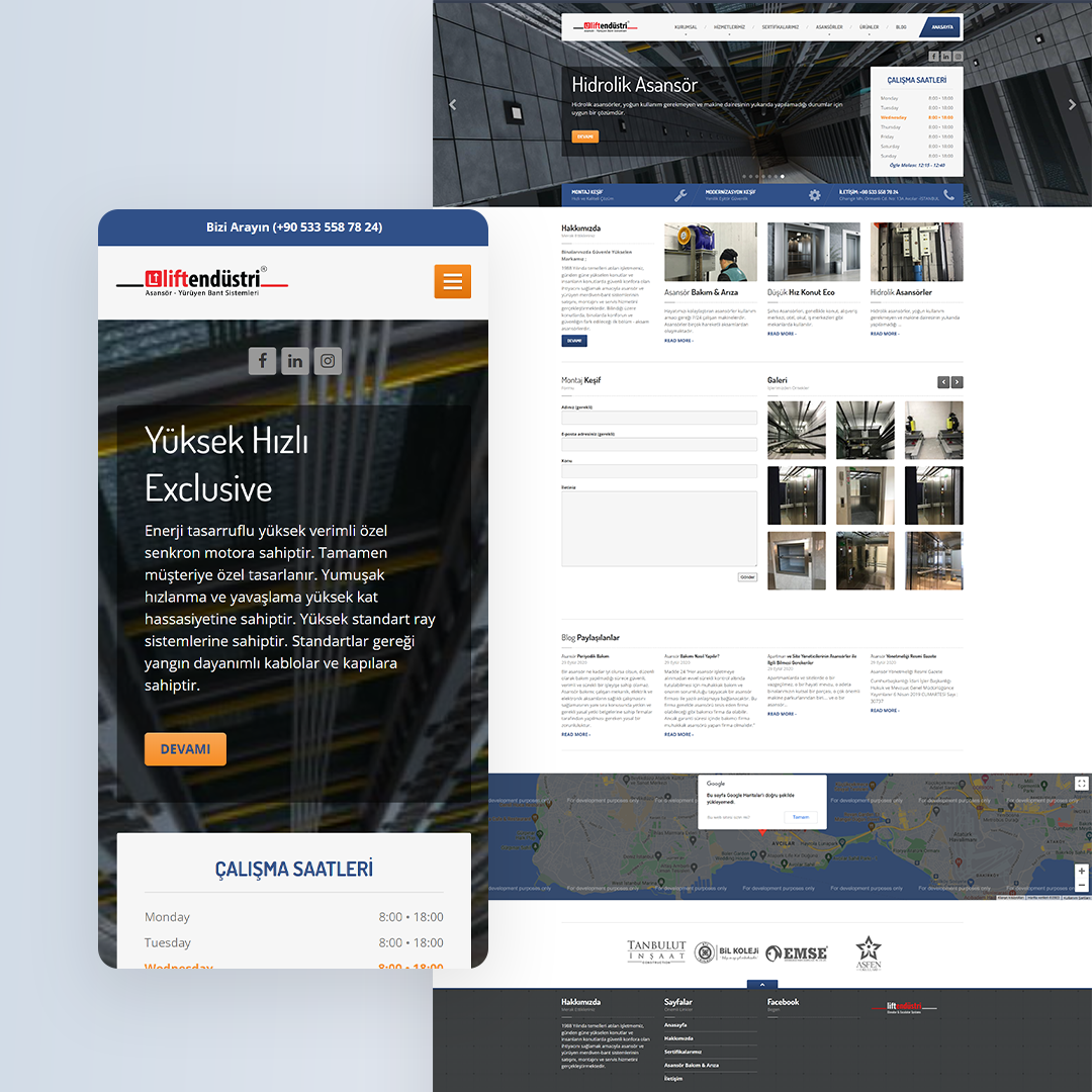 Web sitesi içerik hedeflerimiz belirlendikten sonra SEO hedeflerine uygun ux, responsive web dizayn geliştirmesine başladık.
